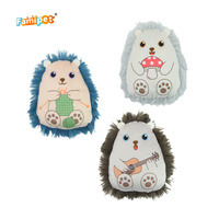 Famipet Fabricant, Vente en gros personnalisée, Nouveau jouet en peluche doux et froissé pour animaux de compagnie, design hérisson mignon, jouet couineur pour chien