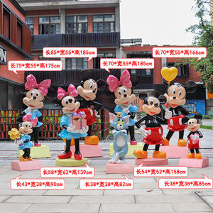 Decorazioni Esterne <span class=keywords><strong>Topolino</strong></span> Cartone Animato Ornamento Natalizio Scultura Parco Giochi in Fibra di Vetro Resina con Minnie e Paperino - Product Image 6