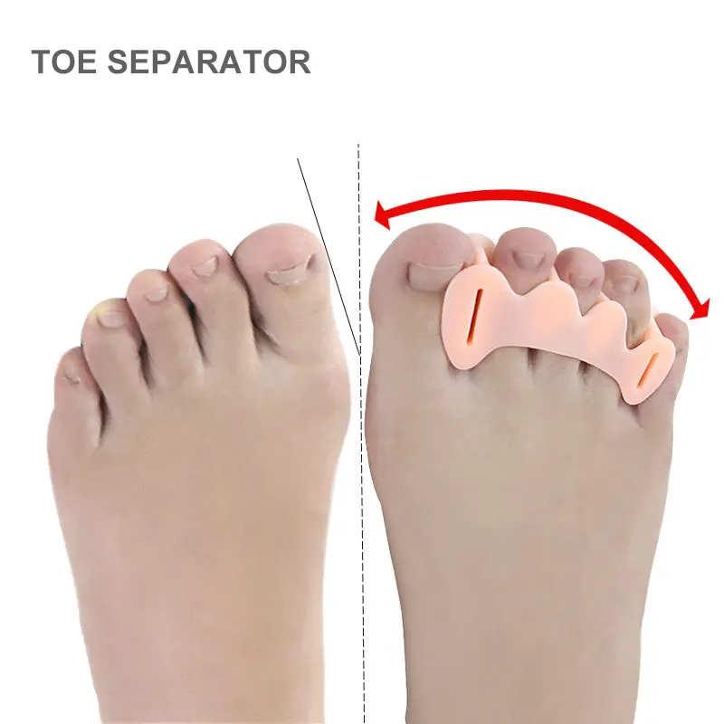 무료 샘플 맞춤형 통기성 실리콘 젤 발가락 분리기 및 Bunion 스페이서 손가락 분리기