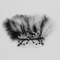 Accessoires de déguisement Lunettes en fausse plume avec diamant pour Mardi Gras Carnaval Party Supplies