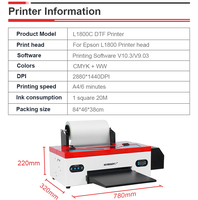 Imprimante DTF Colorsun L1800C avec technologie de transfert A3, film PET, imprimante DTF avec têtes L1800
