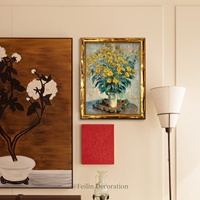 Tableau mural vintage avec paysages européens et fleurs, impression sur toile encadrée en bois, décoration intérieure, luxe pour mariage