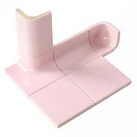 Moulure d'angle en céramique rose brillante 100x100mm (4x4 pouces) à angle droit, à arc positif/négatif, pour murs intérieurs modernes et villas