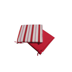 Funda de cojín para silla de doble cara, roja/con rayas rojas, 40x40 cm - Product Image 1