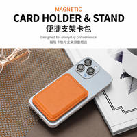 Portefeuille en cuir varié avec porte-cartes, support pliable pour téléphone, support magnétique puissant pour cartes de crédit pour iPhone