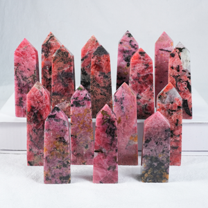 Artisanat en cristal sculpté à la main pour la guérison en gros Naturel Rhodonite Crystal Point Maditation Rhodonite Crystal Tower - Product Image 2