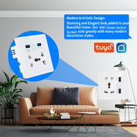 Prise murale intelligente avec port Type-C, contrôle à distance Zigbee/WiFi, interrupteur intelligent Tuya, ports USB et surveillance de la consommation électrique