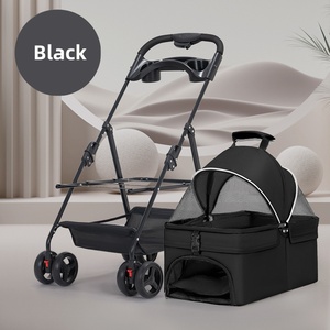 One-Button Folding Dog Stroller Weather Cover New Foldable Pet Jogger Mesh Storage Basket for <b>Cats</b> Convenient <b>Cat</b> <b>Cage</b> Stroller - Product Image 3