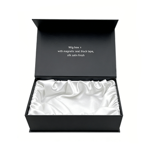 Wholesale Low MOQ Foldable <b>Magnetic</b> Wigs Apparel Black Paper Boxes for Small Business Packaging - Product Image 3