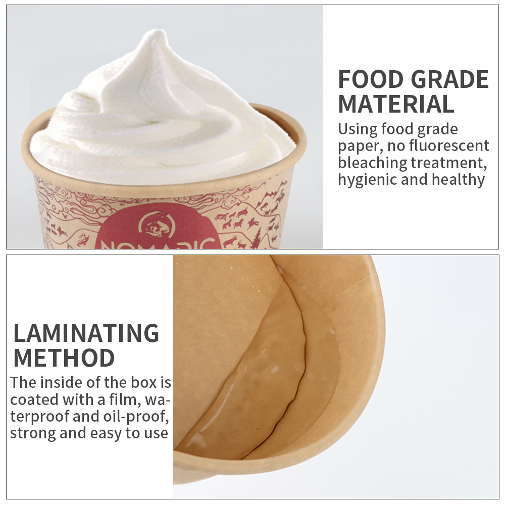 Wholesale Biodegrada Disposable Ice Cream Paper Icecream Cup container with Custom Logo