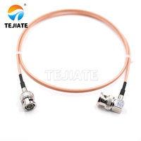 OEM RF kabel koaksial BNC ke BNC RG179 75 Ohm 2m 3m 5m panjang sudut kanan Pria kabel komunikasi konektor