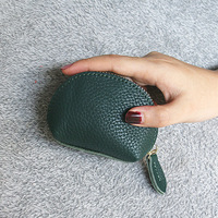 Nouveau simple rétro mini porte-monnaie en peau de vache petit portefeuille femmes en cuir véritable boulette fermeture éclair sac à monnaie