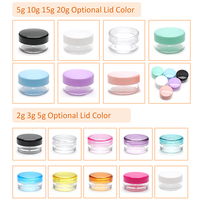10 grammes 10ml contenants cosmétiques en plastique vides clair rond échantillon Pot pot couvercle à vis pour poudre à ongles