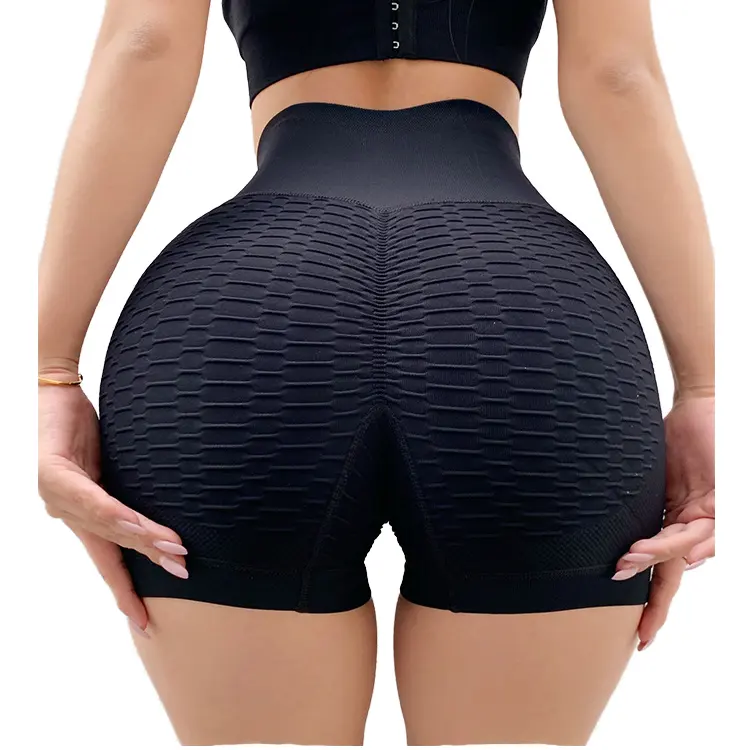 Hoge Taille Fitness Sexy Sportshorts Vrouw Push Up Perzik Butt Heup Lifting Yoga Shorts Custom Logo Volwassen Maat Solide Hardlopen