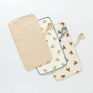 Tapis à langer réutilisable doux pour bébé, matelas à langer double face pour nouveau-né, sous-tapis de voyage pliable, tapis à langer en coton pour bébé - Product Image 4