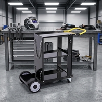 Chariot de soudeur robuste à 3 niveaux de 37 pouces avec roues pivotantes, en acier laminé à froid, conception modulaire - Personnalisable OEM/ODM/OBM