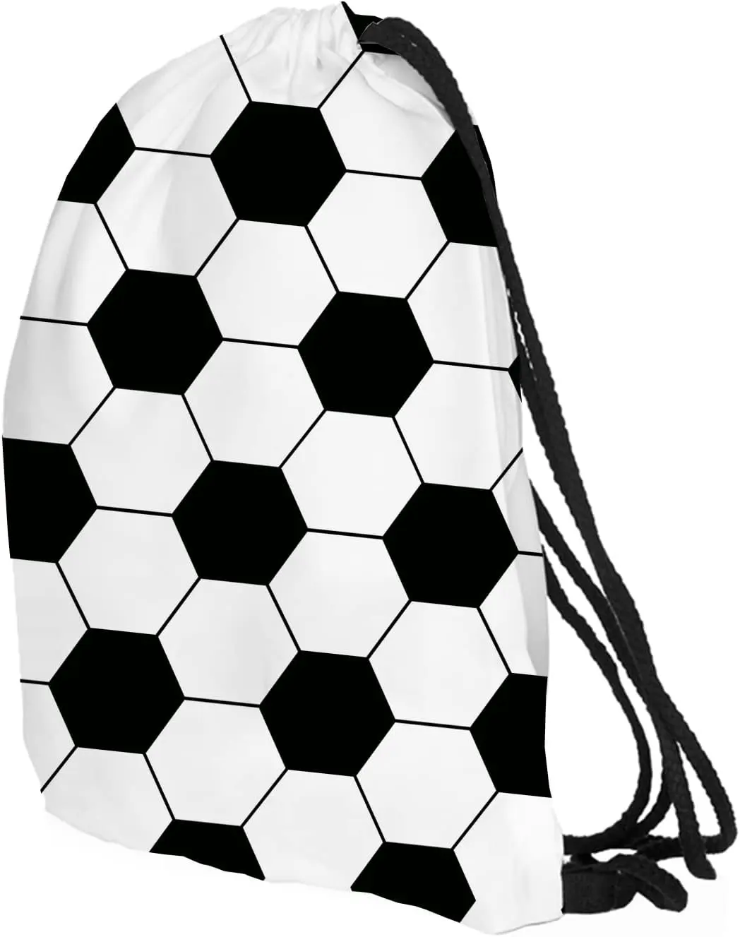 Wasserdichter Nylon-Rucksack mit großer Ausrüstung und Kordel zug und Schulter polster (schwarz)