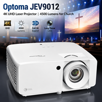Projecteur laser Optoma JEV9012 4K UHD 4500 lumens pour chapelle avec audio intégré et projection standard
