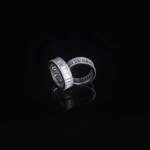 925 <strong>Silver</strong> Fashion Design Moissanite Cuban Diamond <strong>Ring</strong> for <strong>Men</strong> D Color Baguettes for Hip-hop Lifestyle - Product Image 3