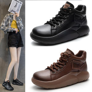 Strictement sélectionné femmes haut en <span class=keywords><strong>cuir</strong></span> de vachette vache en <span class=keywords><strong>cuir</strong></span> véritable chaussures décontractées nouveau Style d'automne Vintage bottines Style de marche - Product Image 6
