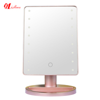 Miroir de toilette intelligent et éclairé Espejo Con Luz Miroir de maquillage de table de mascarade professionnel 16 LED