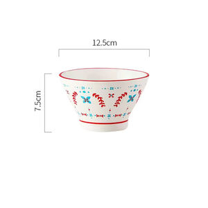 Venta al por mayor estilo japonés forma cónica cerámica Ramen Bowl sombrero de bambú fideos <span class=keywords><strong>sopa</strong></span> arroz cuencos tazón de cerámica con oro - Product Image 3