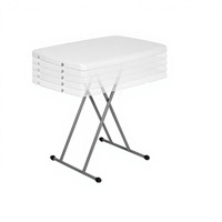 Table à manger rectangulaire pliable en plastique, légère, moderne, simple, pour la maison, style coréen, réglable en hauteur