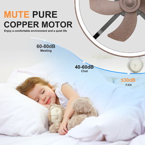 20.5" Rustic Brown <b>Ceiling</b> Fans with <b>Lights</b> <b>Remote</b> & APP <b>Control</b>, Downrod Mount 6 Speeds Quiet DC Motor, Modern Fan for Bedroom - Product Image 4