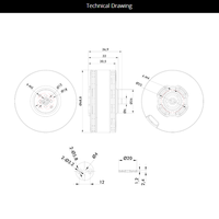 T-MOTOR V602 KV180 Motor Quadcopter Listrik 12S Sayap Tetap VTOL DC 48V Efisiensi Tinggi