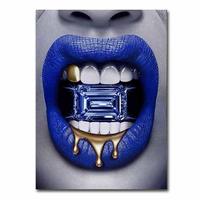 Peinture murale décorative abstraite moderne Graffiti Woman Lips, impression sur toile, vente en gros