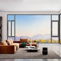 Ventanas Corredizas de Aluminio Prefabricadas Modernas VOBO, Personalizadas, con Doble Acristalamiento, Calificadas por Energy Star, Diseño Resistente al Viento