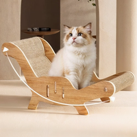 Griffoir pour chat en forme de mangoustan extra large, meuble pour animaux de compagnie en bois massif avec coussin en mangoustan pour tous les chats d'intérieur