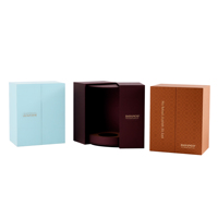 Boîte de papier d'emballage de luxe vide en carton rigide pliable à double porte, à texture grillagée, cadeau VIP souvenir de qualité supérieure
