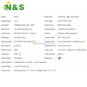 New Original 10.4 Inch 640*480 VGA Industrial <b>LCD</b> <b>Module</b> For Industrial HMI & Portable Measurement Equipment LQ10D36A - Product Image 4