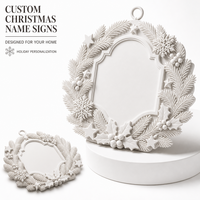 Ornement de Noël personnalisé en résine ABS imprimé en 3D – Décoration de maison de fêtes sur mesure – Plaque nominative personnalisée pour couronne de Noël