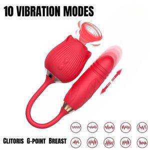Vibromasseur en silicone en forme de rose, stimulateur de léchage multiple, jouets sexuels pour femmes, plaisir sexuel - Product Image 3