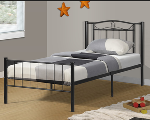 Metallbettgestell in voller größe mit kopfteil und fußbett metallplatform hohes bett - Product Image 2