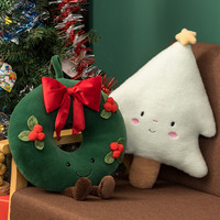 Noël pain d'épice homme oreillers fête décor arbre de noël en peluche doux forme de noël mignon guirlande de noël jeter oreiller