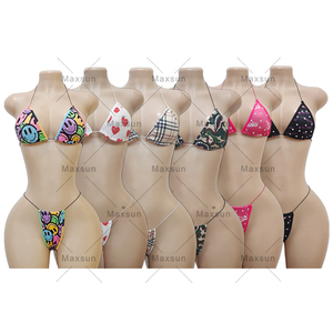 Maxsun spogliarellista <span class=keywords><strong>abiti</strong></span> da ballo esotici Sexy gradi Gini tre pezzi con gambe stringate con stampa di spezie costume da bagno da ballo - Product Image 4