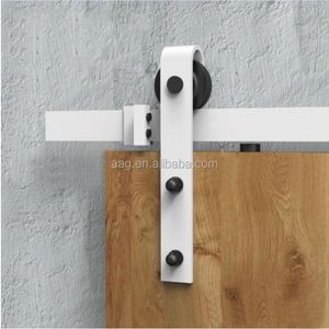 WEKIS - Kit de Herrajes para Puerta Corredera de Estilo Moderno, Resistente, de 6.6 Pies, Color Blanco, Mecanismo de Latón, para Cocina o Pasillo - Product Image 2