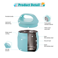 Ensemble de boîtes à repas isothermes à double paroi sous vide 400 ml et 800 ml en acier inoxydable pour enfants