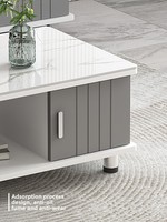 Ensemble de meuble TV télescopique en verre haut de gamme et table basse, nouveau modèle 2026 pour petits salons, mobilier de salon