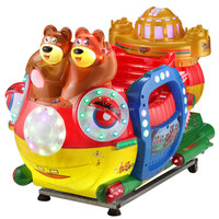 Machine d'arcade de parc d'attractions Kiddie Rides à jetons avec moteur à bascule électrique jeu de course pour enfants et poussoir de pièce de monnaie de voiture oscillante