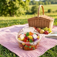 Boîte d'emballage alimentaire en plastique PET écologique jetable avec couvercle transparent, faite à la main, pour pâtisserie, gâteau, chocolat, bonbons, biscuits