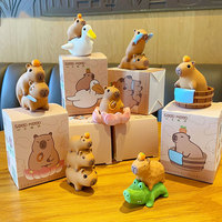 BoTu 7pc niedlichen Harz Capybara Blind Box Mini Figur Cartoon Capybara Schreibtisch Auto Ornamente Dekor mysteriöse Überraschung Geschenke Großhandel
