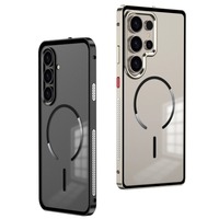 Étui de téléphone en PC givré avec bordure métallique, pour Samsung Galaxy S25 S24 S23 Ultra S25 S24 Plus, étuis de protection magnétiques