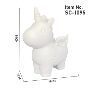 Cadeau de Noël : <span class=keywords><strong>Tirelire</strong></span> <span class=keywords><strong>Licorne</strong></span>, Figurine Blanche pour Fluid Art, Figurine d'Ours Vierge Écologique pour Bricolage et Atelier Artistique - Product Image 3