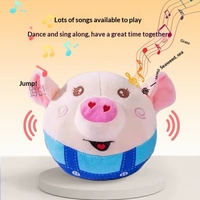 Jouet en peluche pour chien et chat, cochon électrique, balle sauteuse chantante, rechargeable par USB, jouet interactif sonore