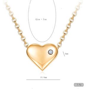 Collares con Diseño de Corazón Simple para Mujer, Acero Inoxidable, Joyería Dorada, Fabricación de Dijes, Creación de Joyas - Product Image 1