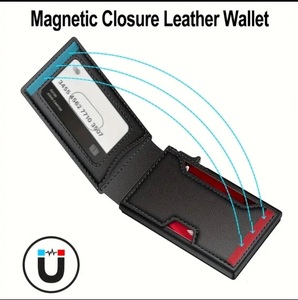 Portefeuille tactique pour homme en fibre de carbone avec blocage RFID, fin, à rabat, avec porte-cartes magnétique, fente pour carte d'identité, poche avant - Product Image 5